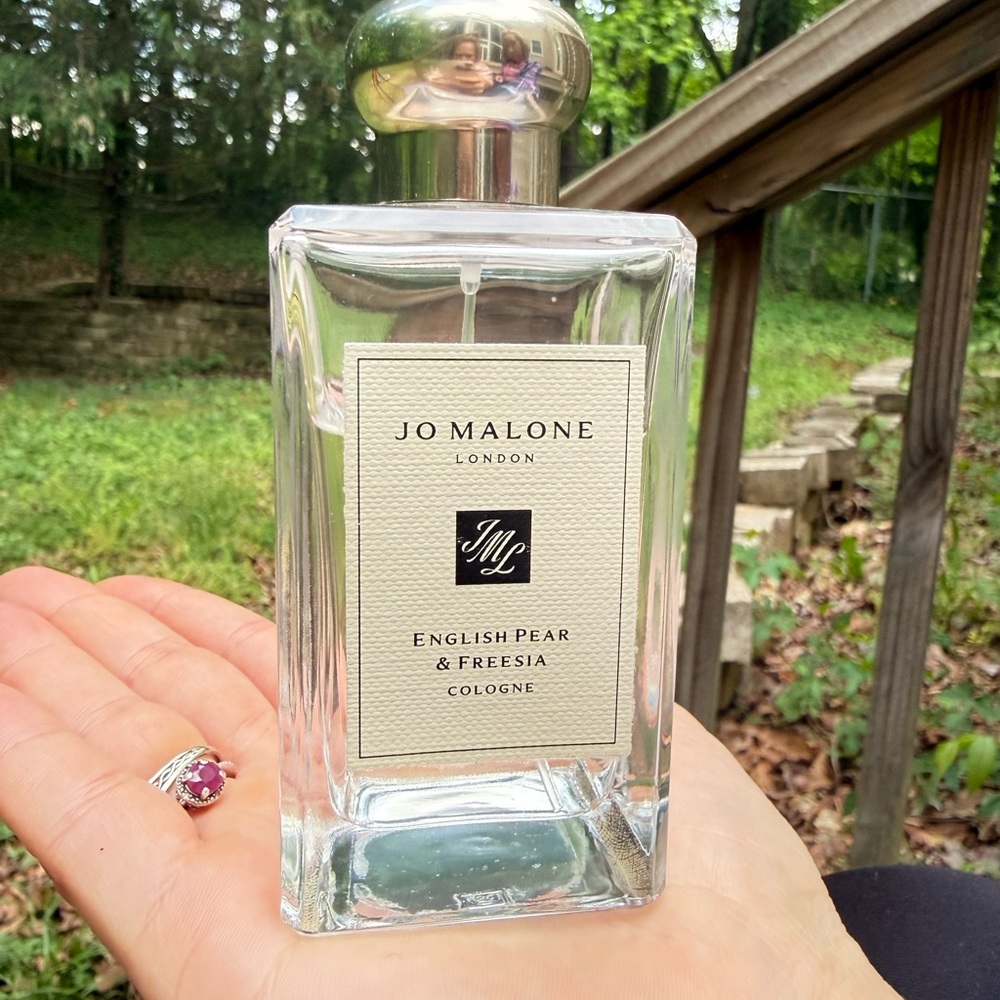 Jo Malone Clear Cologne Bottle with Gold Cap and Cream Label